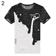 Load image into Gallery viewer, Men's Summer Milk Poured Pattern Printed Short Sleeve Round Neck T-shirt Fashion Shirts