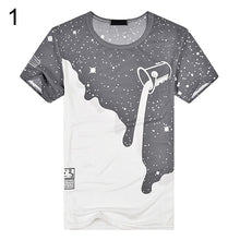 Load image into Gallery viewer, Men's Summer Milk Poured Pattern Printed Short Sleeve Round Neck T-shirt Fashion Shirts