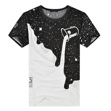 Load image into Gallery viewer, Men's Summer Milk Poured Pattern Printed Short Sleeve Round Neck T-shirt Fashion Shirts