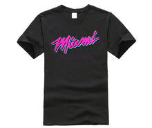 Load image into Gallery viewer, 2019 New Brand Men T-Shirt Summer cotton Short Sleeve T Shirt MIAMI HEAT VICE SHIRT