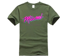 Load image into Gallery viewer, 2019 New Brand Men T-Shirt Summer cotton Short Sleeve T Shirt MIAMI HEAT VICE SHIRT