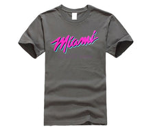 Load image into Gallery viewer, 2019 New Brand Men T-Shirt Summer cotton Short Sleeve T Shirt MIAMI HEAT VICE SHIRT