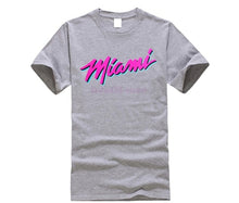 Load image into Gallery viewer, 2019 New Brand Men T-Shirt Summer cotton Short Sleeve T Shirt MIAMI HEAT VICE SHIRT