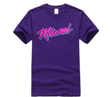 Load image into Gallery viewer, 2019 New Brand Men T-Shirt Summer cotton Short Sleeve T Shirt MIAMI HEAT VICE SHIRT