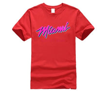 Load image into Gallery viewer, 2019 New Brand Men T-Shirt Summer cotton Short Sleeve T Shirt MIAMI HEAT VICE SHIRT